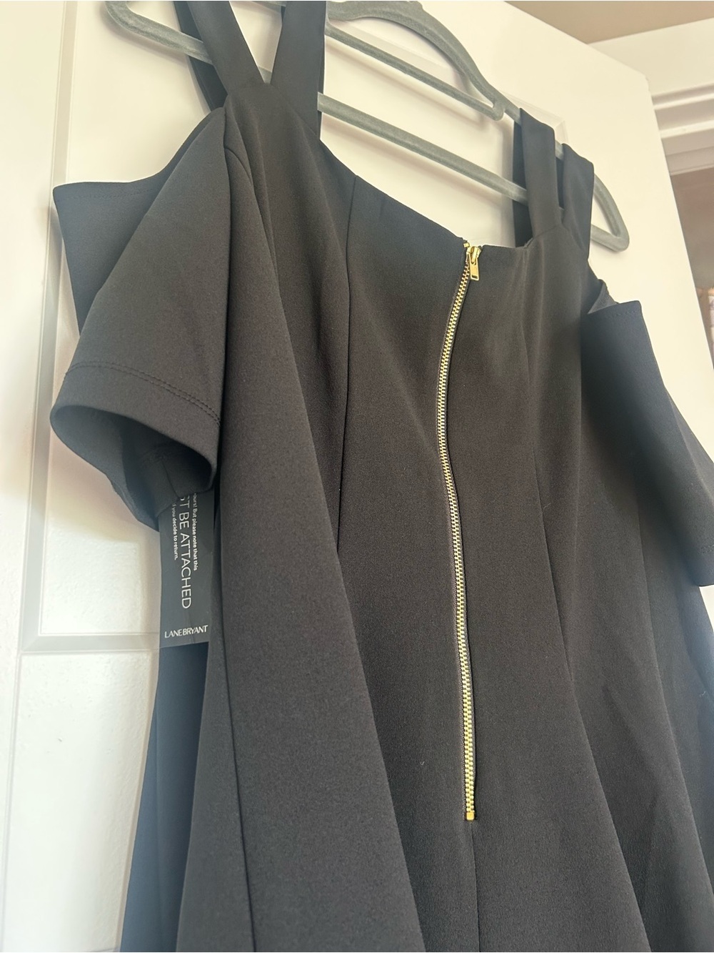 Lane Bryant Black Cold-Shoulder Black dress NWT - Picture 11 of 14
